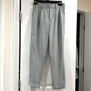 Bershka cute stripe grey work pants with elastic waistband. Never worn!!